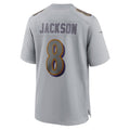 Silnrao B.Ravens #8 Lamar Jackson Player Gray Replica Limited  Stitched Jerseys