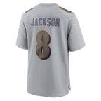 Silnrao B.Ravens #8 Lamar Jackson Player Gray Replica Limited  Stitched Jerseys