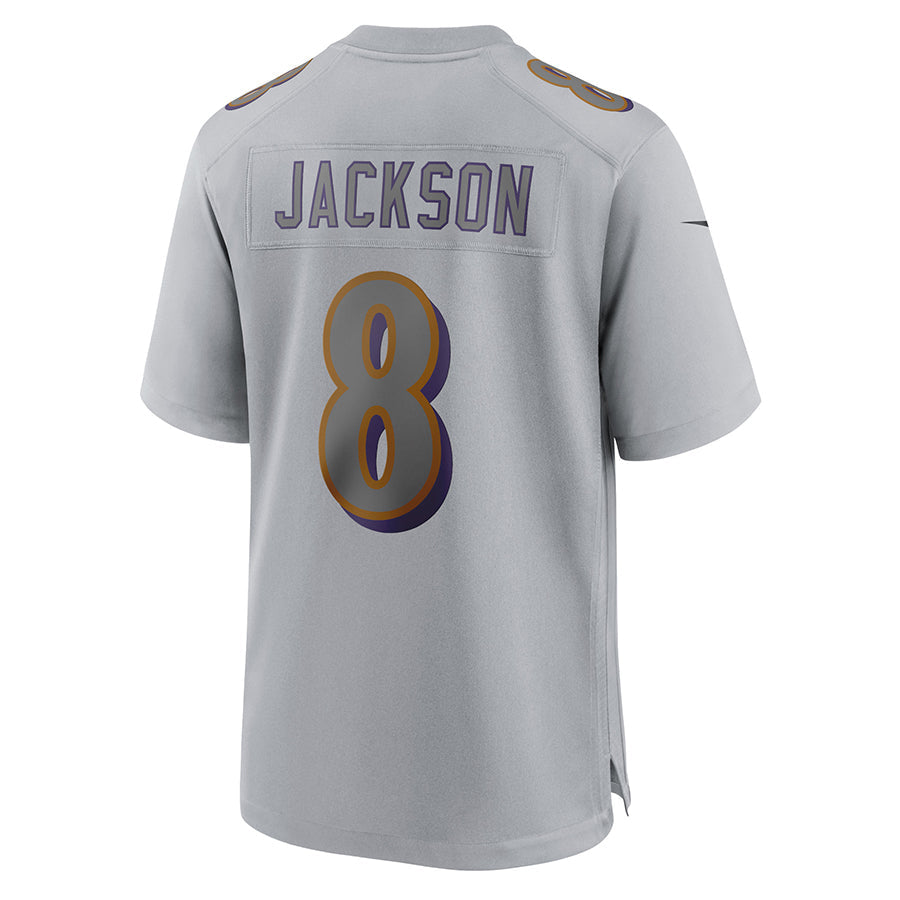 Silnrao B.Ravens #8 Lamar Jackson Player Gray Replica Limited  Stitched Jerseys