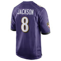 Silnrao B.Ravens #8 Lamar Jackson Player Purple Game Stitched Jerseys