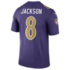 Silnrao B.Ravens #8 Lamar Jackson Player Purple Legend Performance Stitched Jerseys