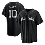 Silnrao B.Red Sox #10 Trevor Story Player Black Home Game Stitched Jerseys