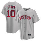 Silnrao B.Red Sox #10 Trevor Story Player Gray Road Home Game Stitched Jerseys1