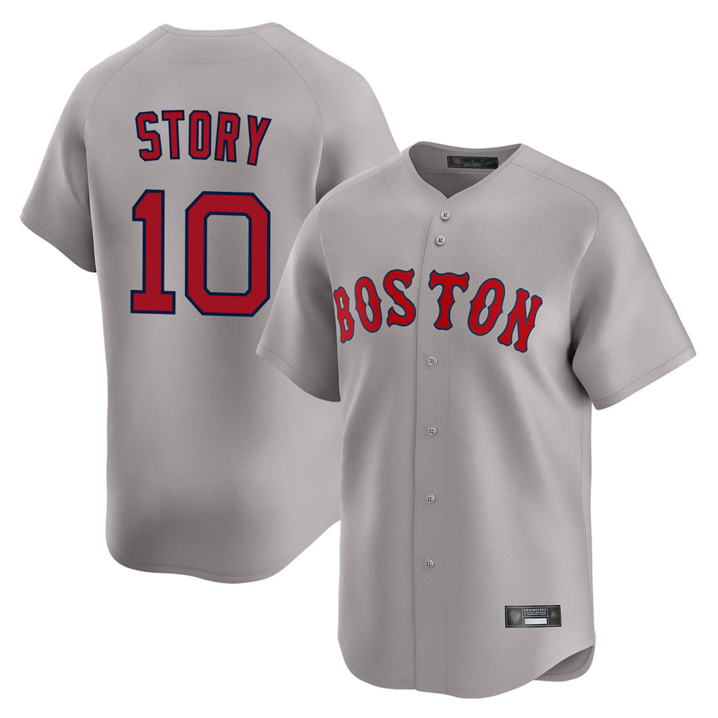 Silnrao B.Red Sox #10 Trevor Story Player Gray Road Limited Home Game Stitched Jerseys1