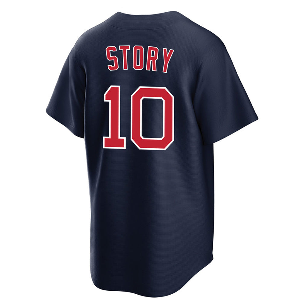 Silnrao B.Red Sox #10 Trevor Story Player Navy Home Game Stitched Jerseys