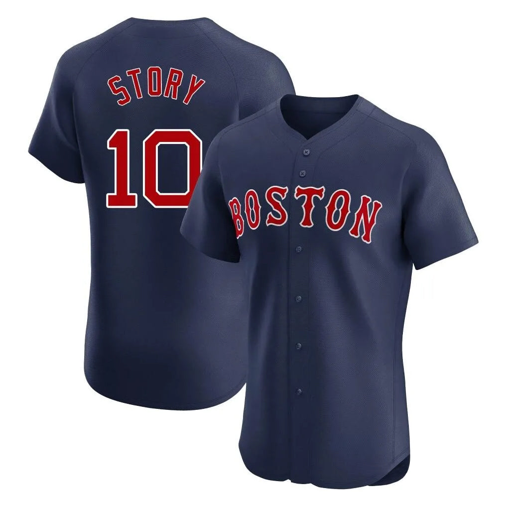 Silnrao B.Red Sox #10 Trevor Story Player Navy Limited Elite Home Game Stitched Jerseys1