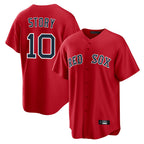 Silnrao B.Red Sox #10 Trevor Story Player Red Home Game Stitched Jerseys1