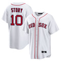 Silnrao B.Red Sox #10 Trevor Story Player White Home Game Stitched Jerseys1