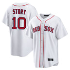 Silnrao B.Red Sox #10 Trevor Story Player White Home Game Stitched Jerseys1