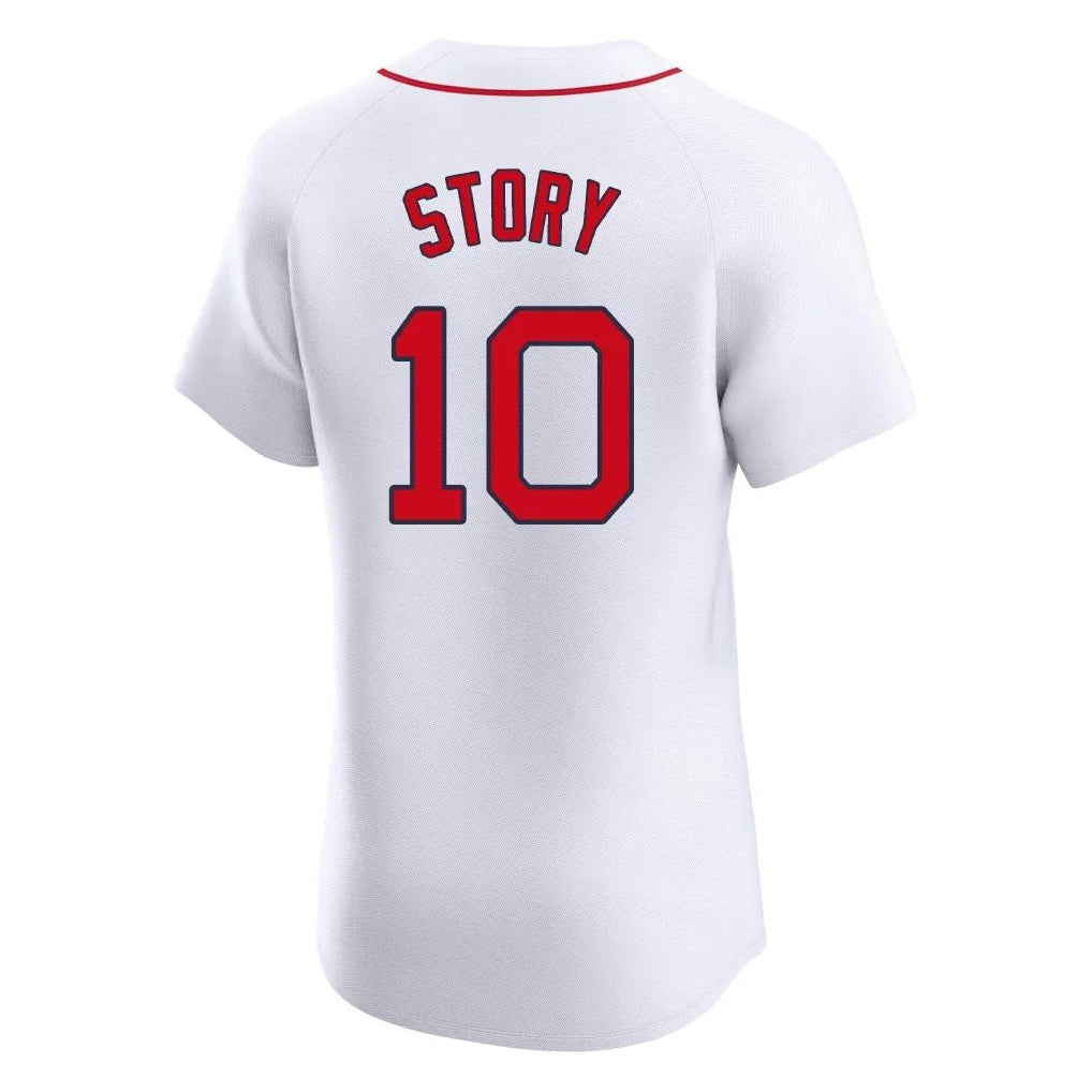 Silnrao B.Red Sox #10 Trevor Story Player White Limited Elite Home Game Stitched Jerseys