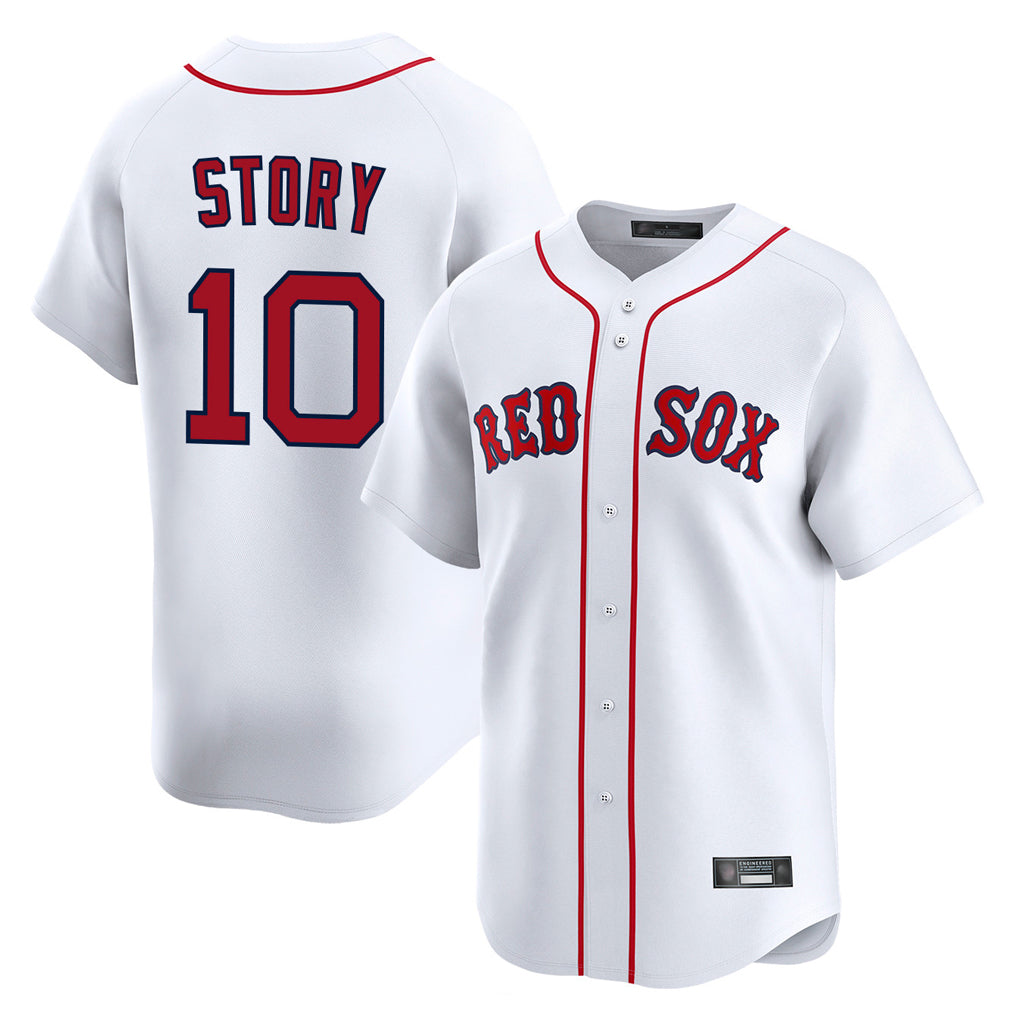 Silnrao B.Red Sox #10 Trevor Story Player White Limited Home Game Stitched Jerseys1