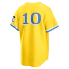 Silnrao B.Red Sox #10 Trevor Story Player Yellow Home Game Stitched Jerseys