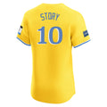 Silnrao B.Red Sox #10 Trevor Story Player Yellow Limited Elite Home Game Stitched Jerseys
