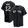 Silnrao B.Red Sox #12 Connor Wong Player Black Home Game Stitched Jerseys