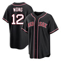 Silnrao B.Red Sox #12 Connor Wong Player Black Out Home Game Stitched Jerseys