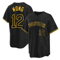 Silnrao B.Red Sox #12 Connor Wong Player Black Snake Skin City Home Game Stitched Jerseys