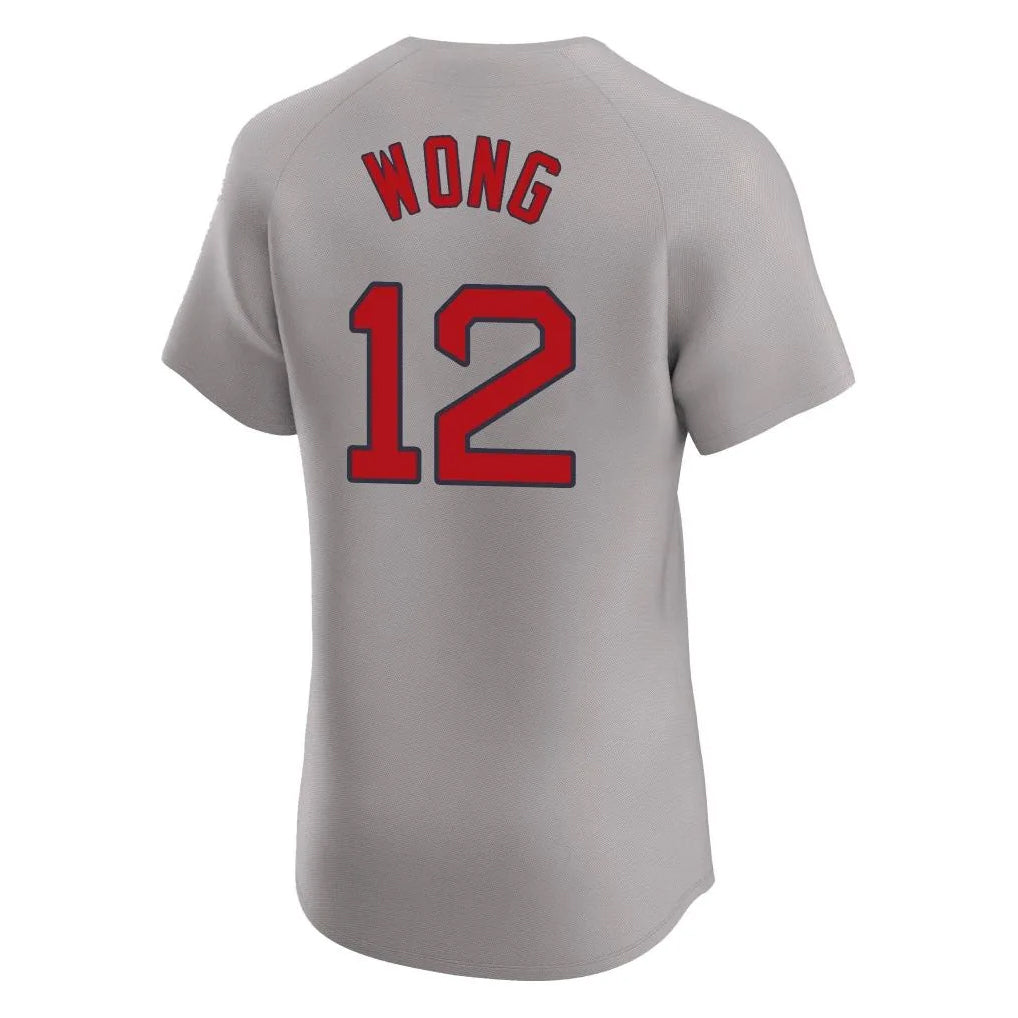 Silnrao B.Red Sox #12 Connor Wong Player Gray Road Limited Elite Home Game Stitched Jerseys