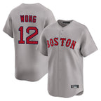 Silnrao B.Red Sox #12 Connor Wong Player Gray Road Limited Home Game Stitched Jerseys1