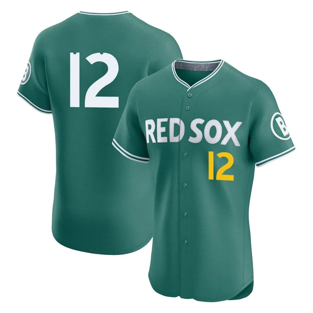 Silnrao B.Red Sox #12 Connor Wong Player Green City Connect Limited Elite Home Game Stitched Jerseys1