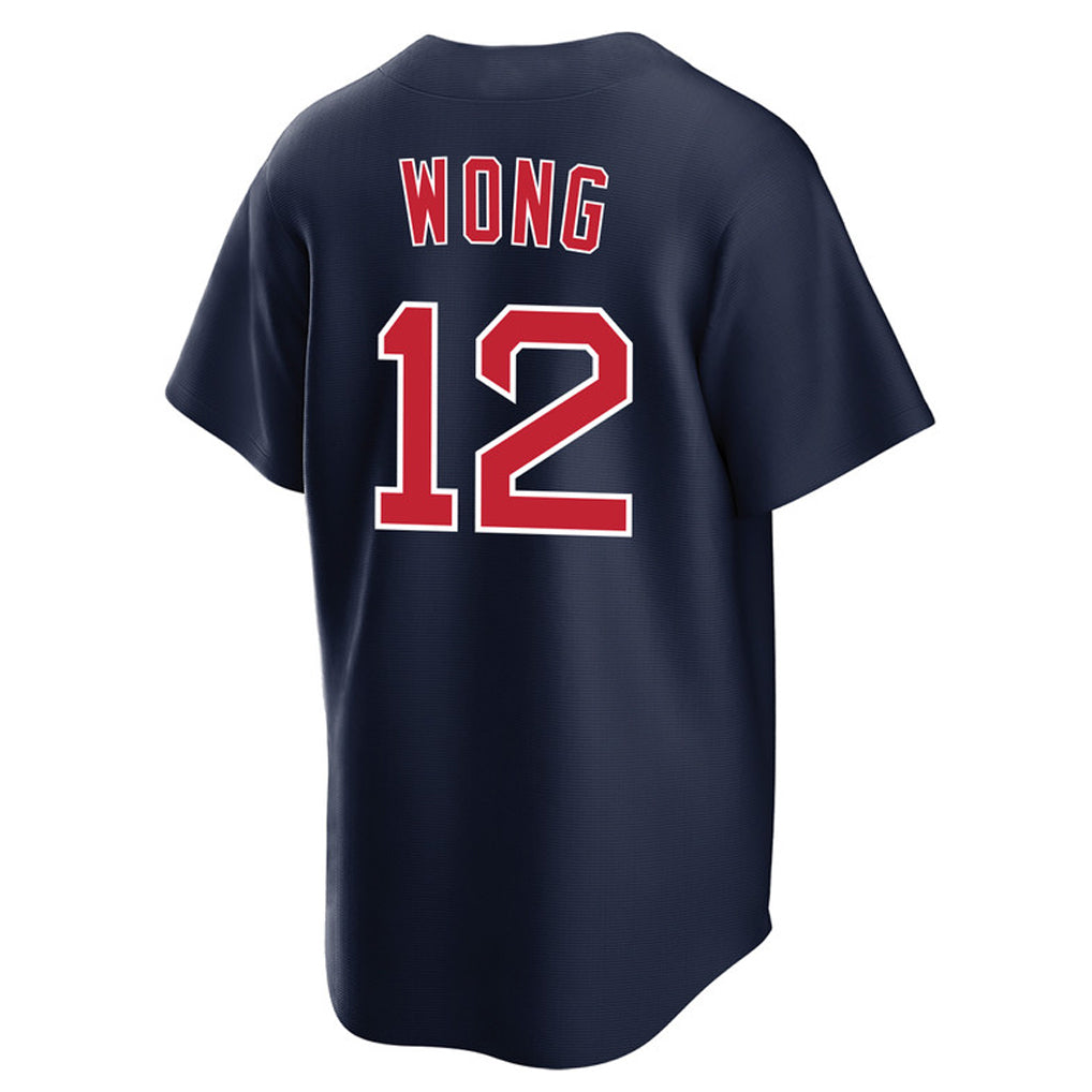 Silnrao B.Red Sox #12 Connor Wong Player Navy Home Game Stitched Jerseys