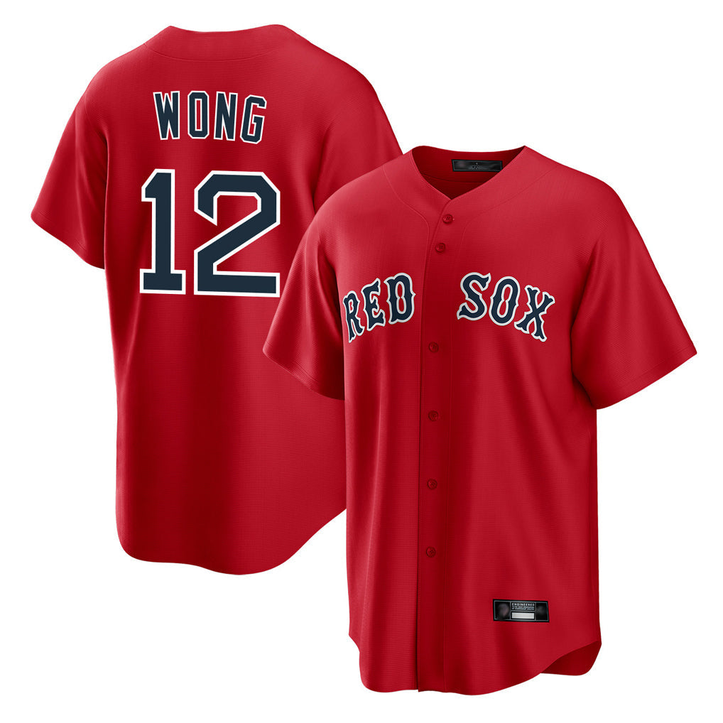 Silnrao B.Red Sox #12 Connor Wong Player Red Home Game Stitched Jerseys1
