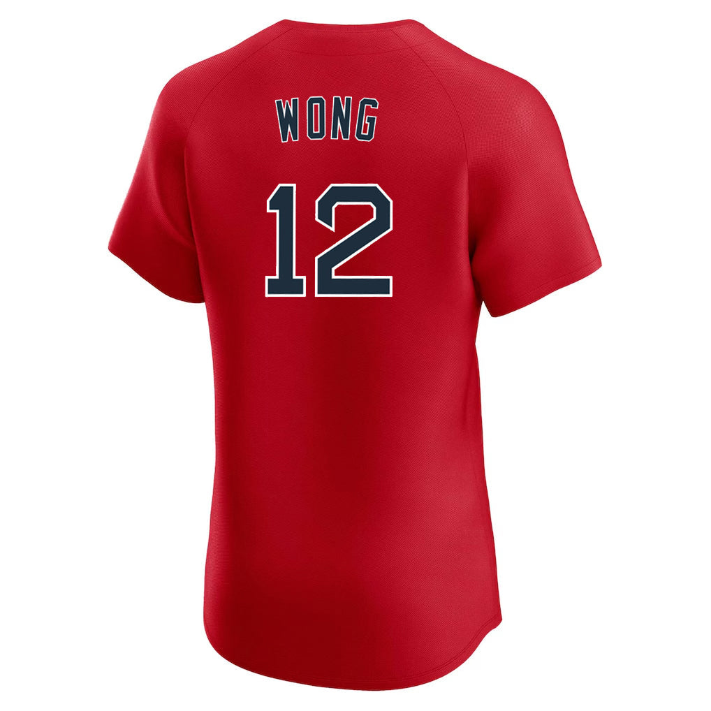 Silnrao B.Red Sox #12 Connor Wong Player Red Limited Elite Home Game Stitched Jerseys