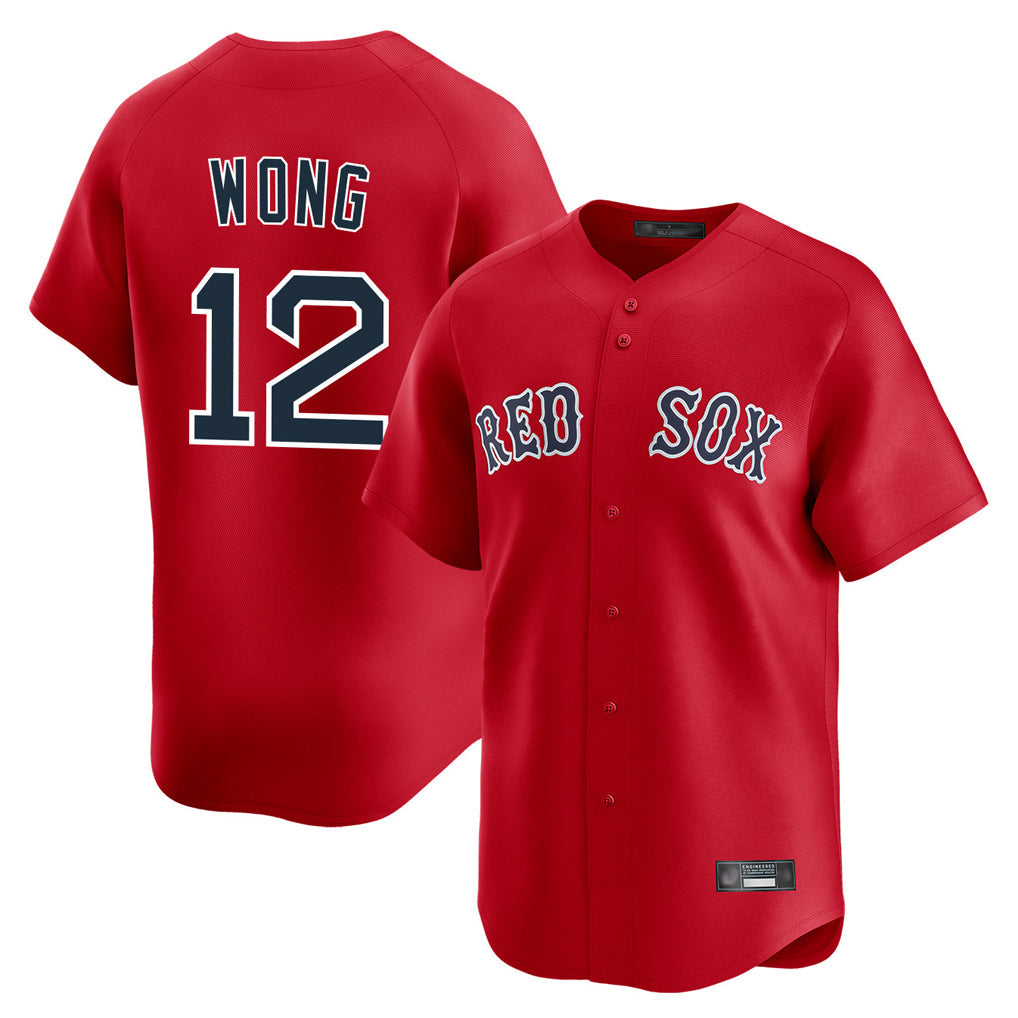 Silnrao B.Red Sox #12 Connor Wong Player Red Limited Home Game Stitched Jerseys1