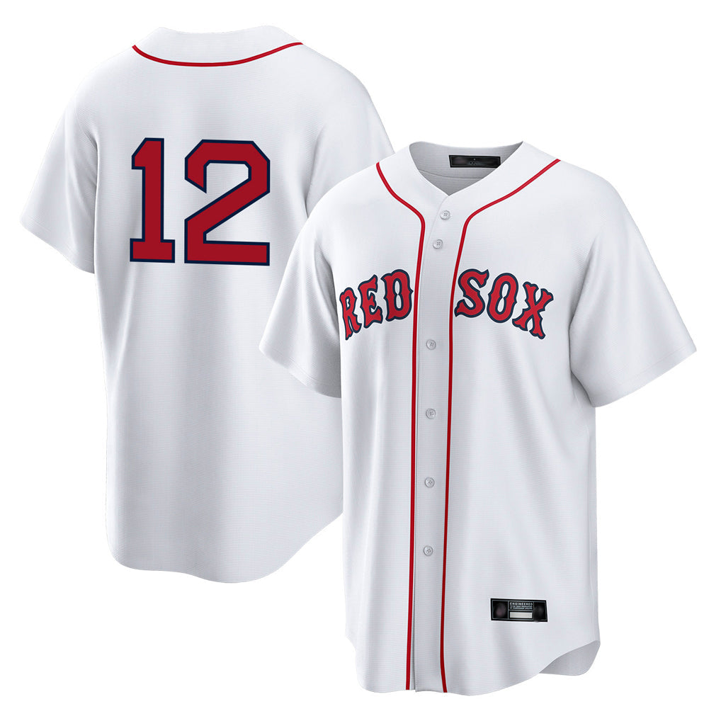 Silnrao B.Red Sox #12 Connor Wong Player White Home Game Stitched Jerseys1