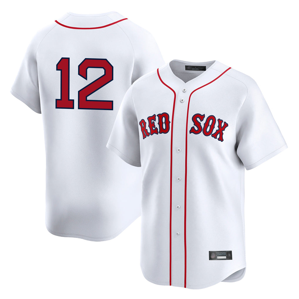 Silnrao B.Red Sox #12 Connor Wong Player White Limited Home Game Stitched Jerseys1