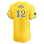Silnrao B.Red Sox #12 Connor Wong Player Yellow Limited Elite Home Game Stitched Jerseys
