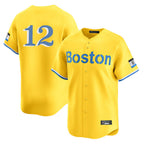 Silnrao B.Red Sox #12 Connor Wong Player Yellow Limited Home Game Stitched Jerseys1