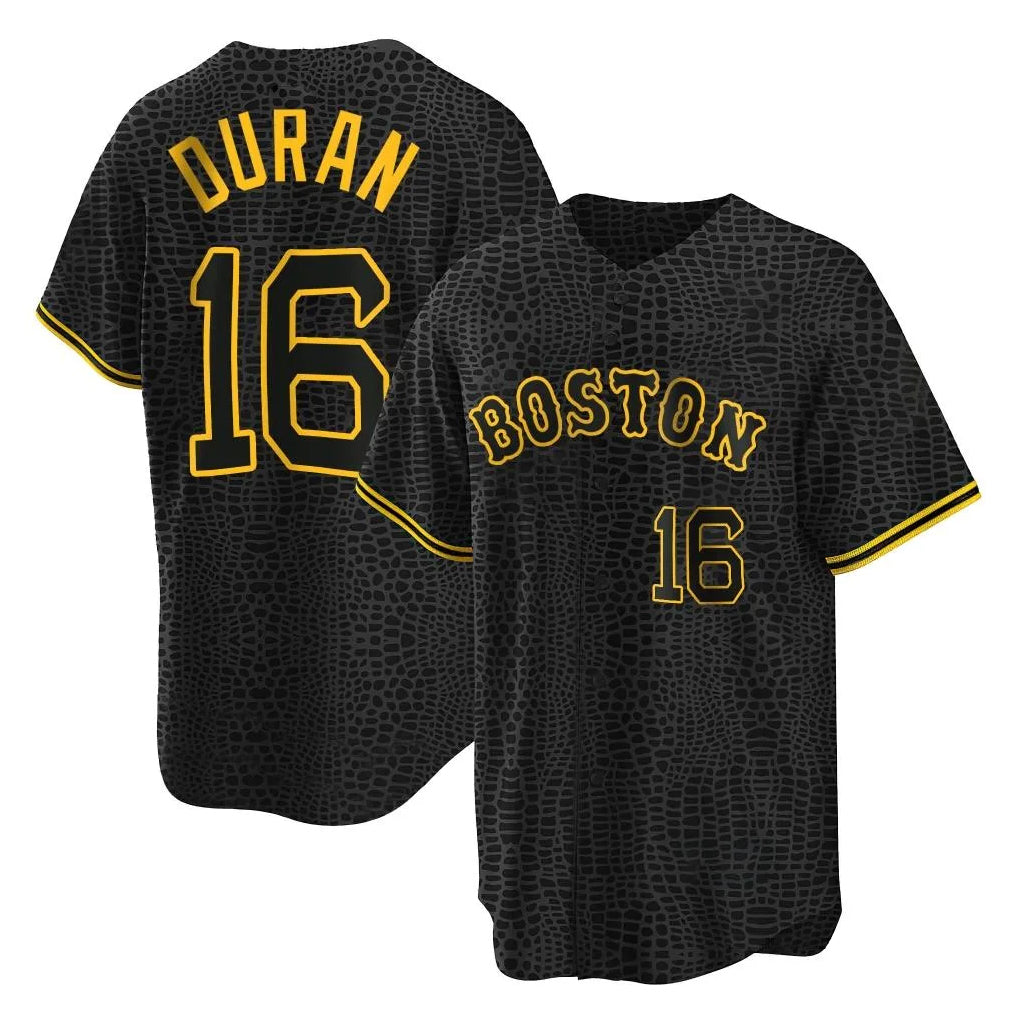 Silnrao B.Red Sox #16 Jarren Duran Player Black Snake Skin City Home Game Stitched Jerseys