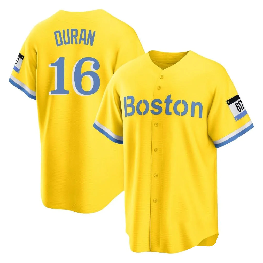 Silnrao B.Red Sox #16 Jarren Duran Player Yellow Home Game Stitched Jerseys1