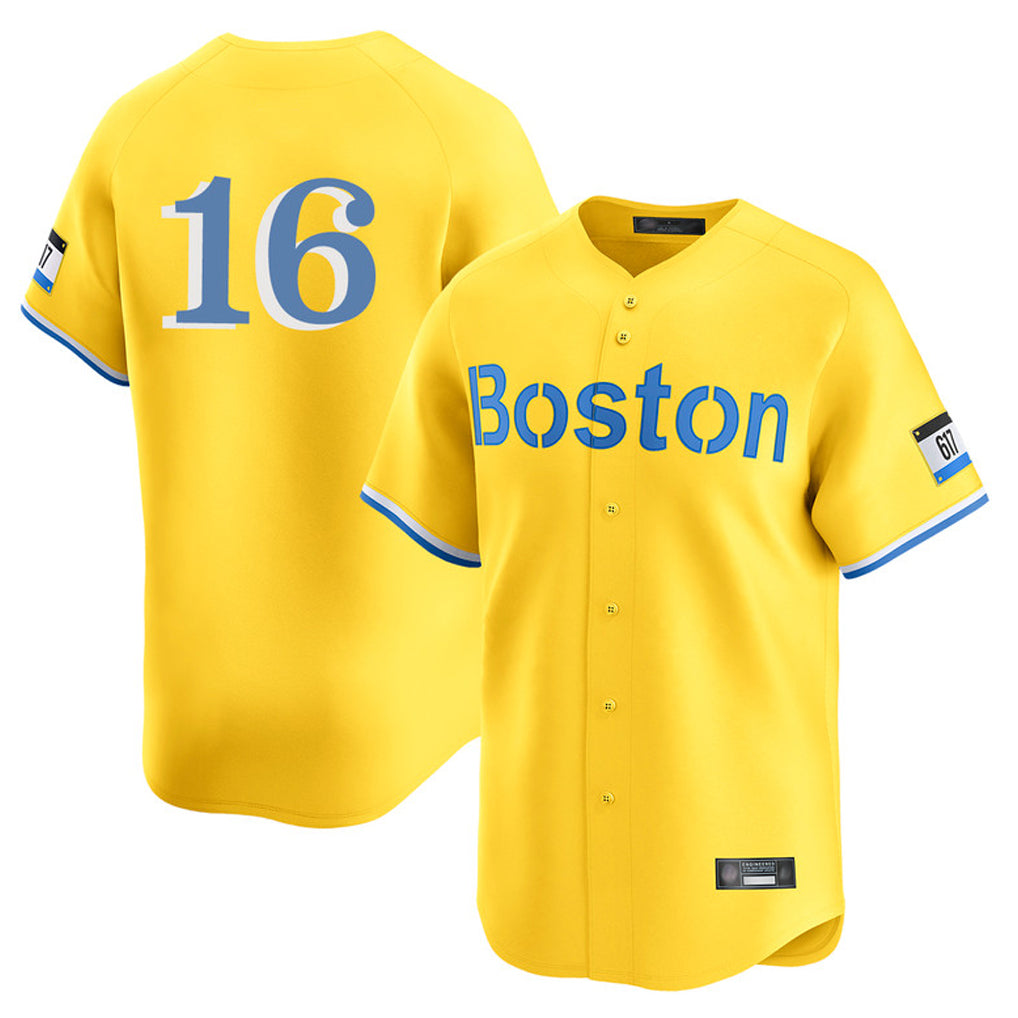 Silnrao B.Red Sox #16 Jarren Duran Player Yellow Limited Home Game Stitched Jerseys1