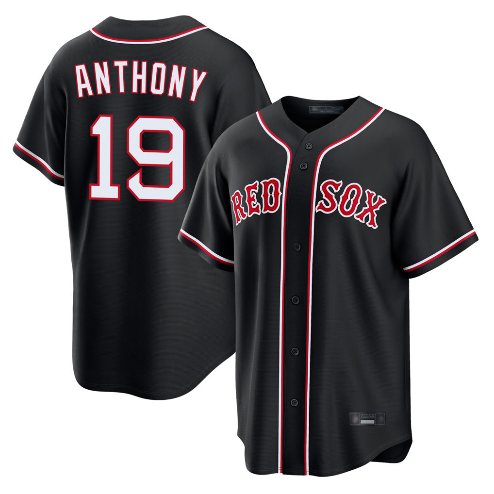 Silnrao B.Red Sox #19 Roman Anthony Player Black Out Home Game Stitched Jerseys