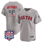 Silnrao B.Red Sox #19 Roman Anthony Player Gray Road USA 250 Fourth of July Limited Home Game Stitched Jerseys