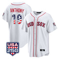 Silnrao B.Red Sox #19 Roman Anthony Player White USA 250 Fourth of July Home Game Stitched Jerseys