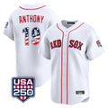 Silnrao B.Red Sox #19 Roman Anthony Player White USA 250 Fourth of July Limited Home Game Stitched Jerseys
