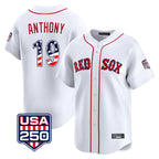Silnrao B.Red Sox #19 Roman Anthony Player White USA 250 Fourth of July Limited Home Game Stitched Jerseys