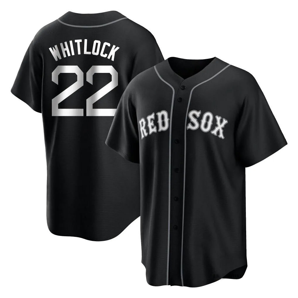 Silnrao B.Red Sox #22 Garrett Whitlock Player Black Home Game Stitched Jerseys