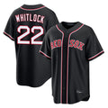 Silnrao B.Red Sox #22 Garrett Whitlock Player Black Out Home Game Stitched Jerseys