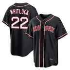 Silnrao B.Red Sox #22 Garrett Whitlock Player Black Out Home Game Stitched Jerseys
