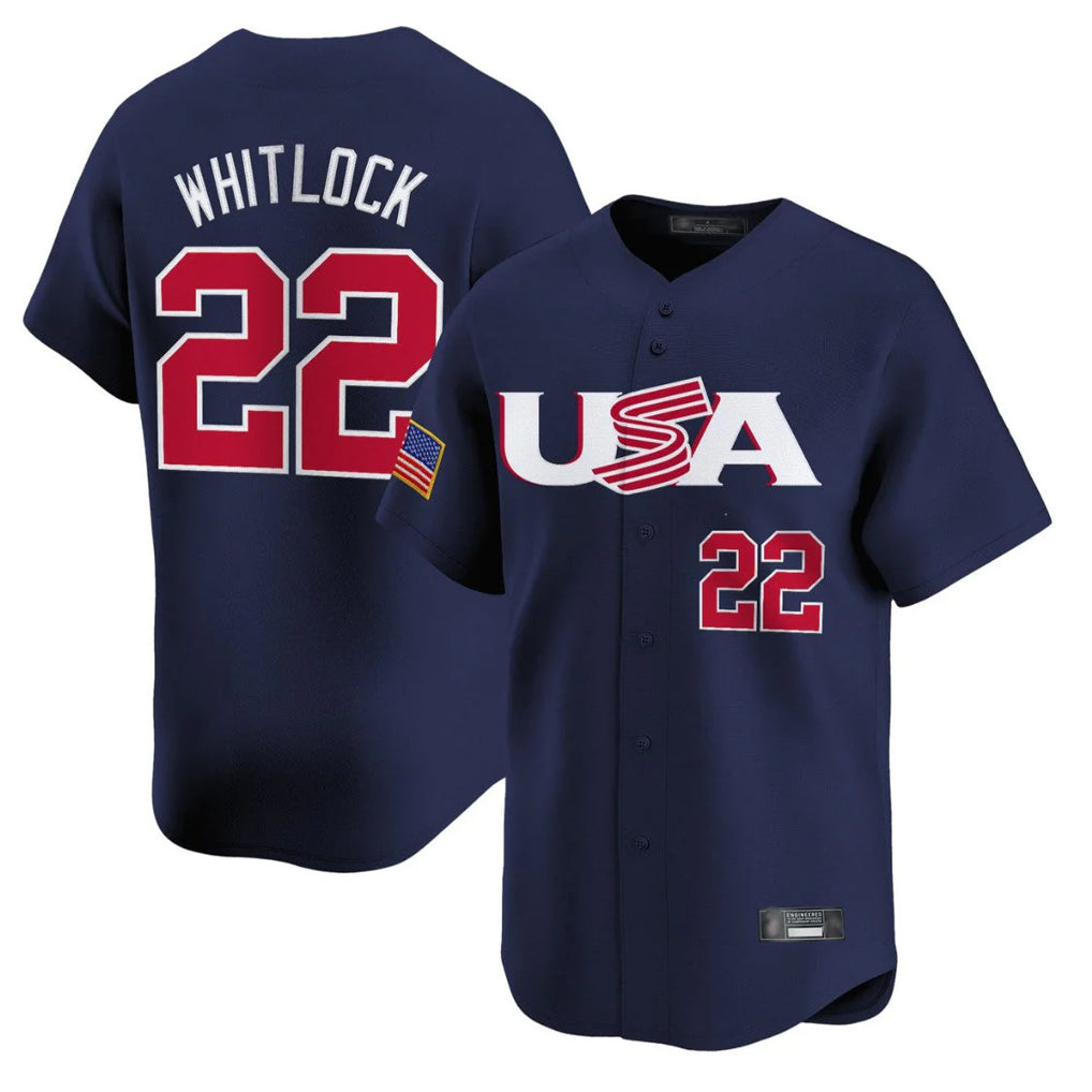 Silnrao B.Red Sox #22 Garrett Whitlock Player Navy USA World Classic Home Game Stitched Jerseys