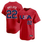 Silnrao B.Red Sox #22 Garrett Whitlock Player Red USA World Classic Home Game Stitched Jerseys