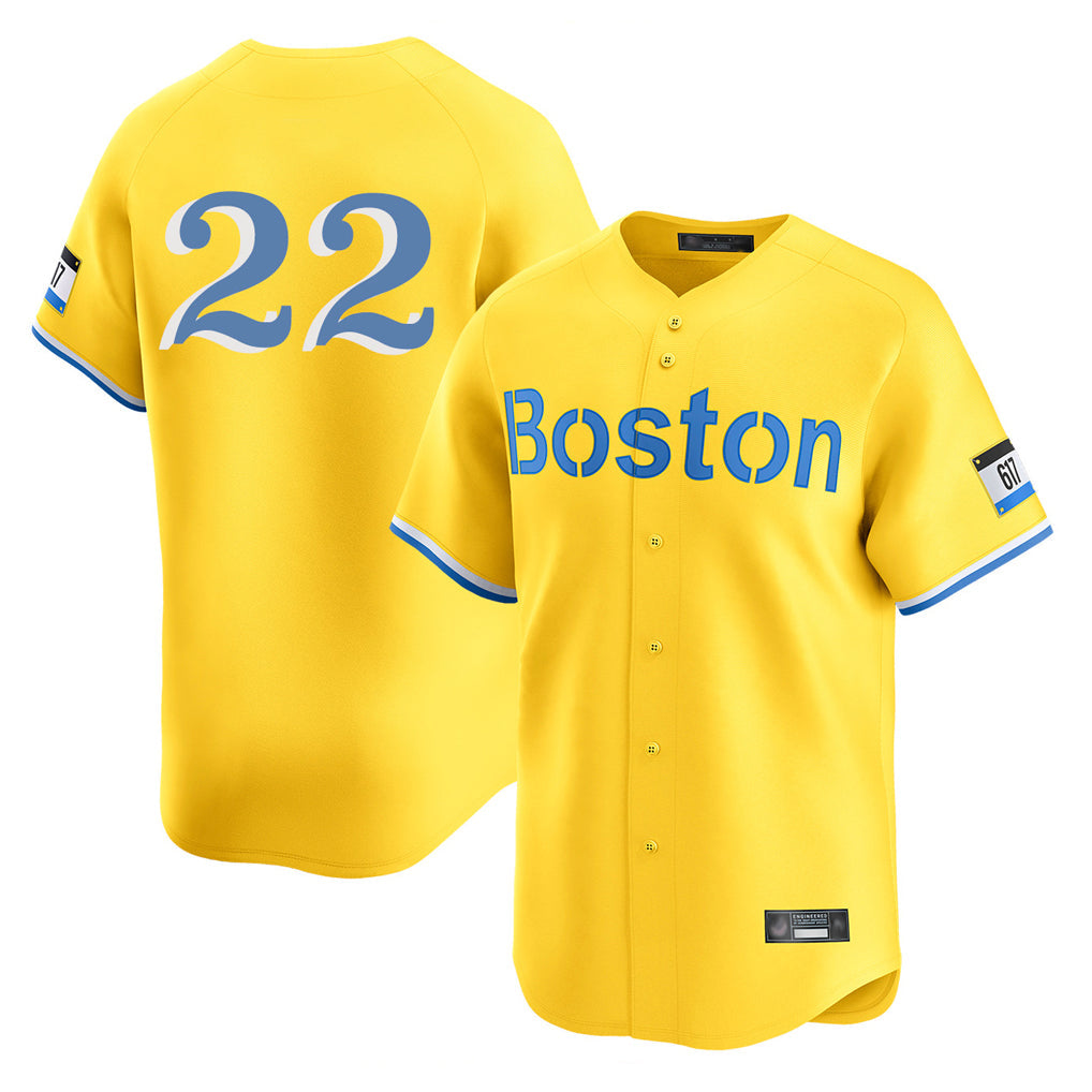 Silnrao B.Red Sox #22 Garrett Whitlock Player Yellow Limited Home Game Stitched Jerseys1