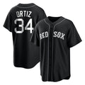 Silnrao B.Red Sox #34 David Ortiz Player Black Home Game Stitched Jerseys