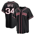 Silnrao B.Red Sox #34 David Ortiz Player Black Out Home Game Stitched Jerseys