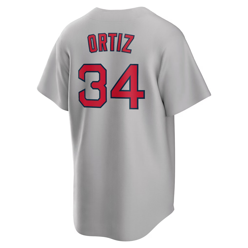 Silnrao B.Red Sox #34 David Ortiz Player Gray Road Home Game Stitched Jerseys
