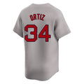 Silnrao B.Red Sox #34 David Ortiz Player Gray Road Limited Home Game Stitched Jerseys