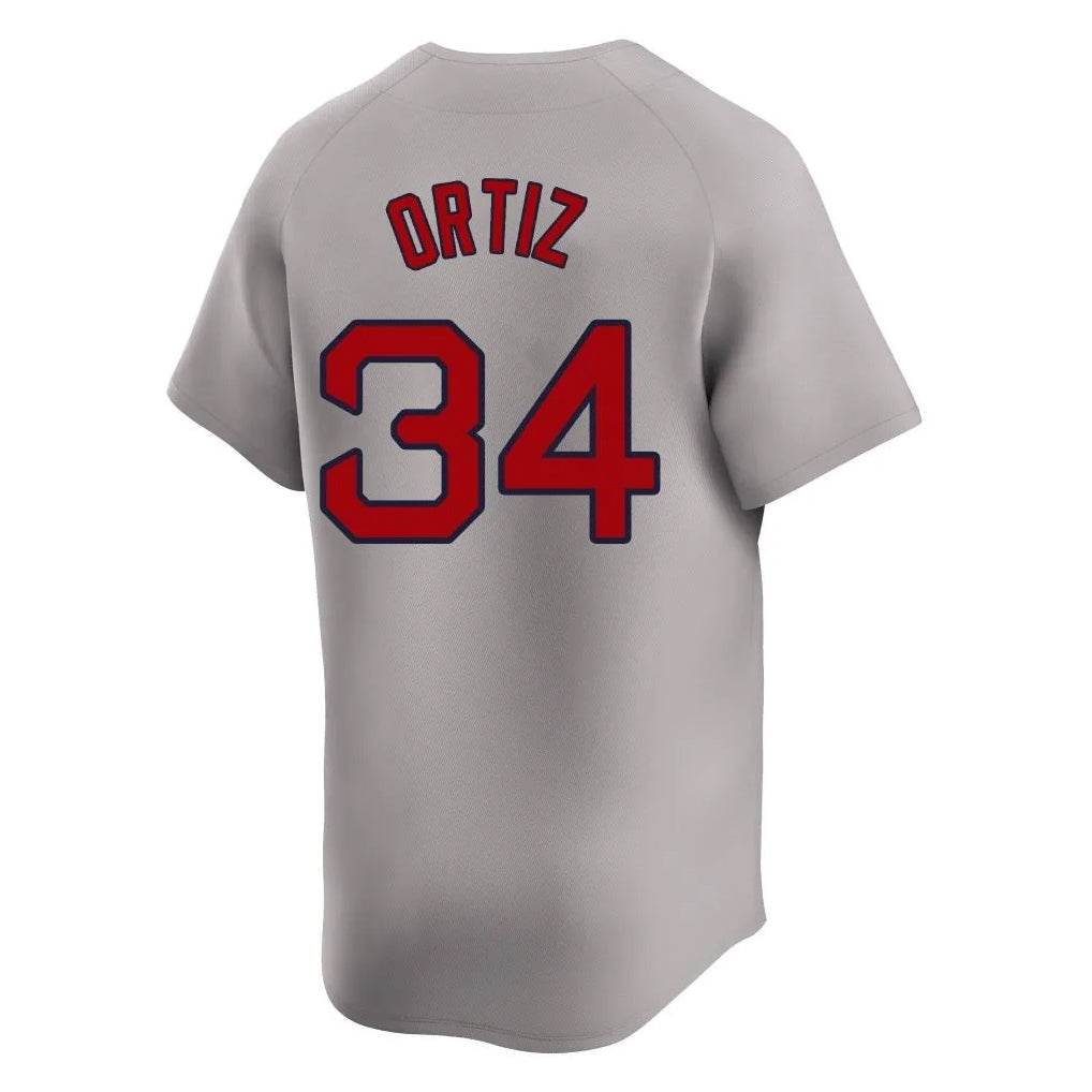 Silnrao B.Red Sox #34 David Ortiz Player Gray Road Limited Home Game Stitched Jerseys